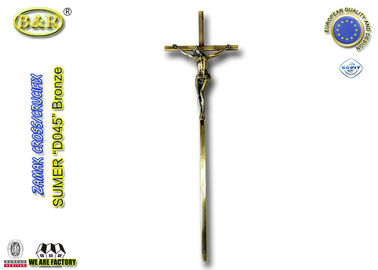 56.7 * 15.8 सेमी कैथोलिक जिंक क्रॉस धातु के लिए ताबूत सजावट D045 zamak crucifix यूरोपीय शैली प्राचीन कांस्य