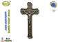 जमैक में यीशु के साथ क्रोक्स क्रॉस और क्रूसीफिक्स 40 * 16 सेमी डी 026 ए प्राचीन कांस्य रंग ज़ामक ताबूत सजावट