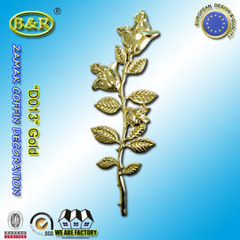 ज़माक रोज़ कॉफ़िन फिटिंग सजावट जिंक मिश्र धातु फूल का आकार 45 सेमी × 13 सेमी सोना / प्राचीन कांस्य