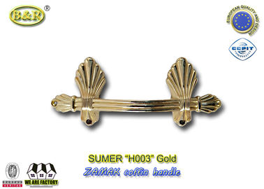 यूरोपीय शैली ज़ामक धातु कास्केट हैंडल फिटिंग H003 आकार 22.5 * 10.5 सेमी रंग सोने जिंक जिंक मिश्र धातु संभाल