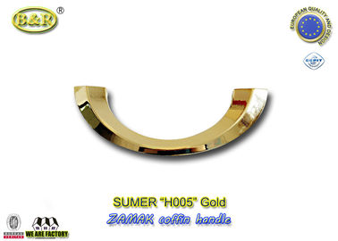 एच 005 सोना और रजत रंग इटली डिजाइन चंद्रमा आकार धातु ताबूत हैंडल ज़ामक ताबूत सहायक उपकरण आकार 20.5 * 7.5 सेमी