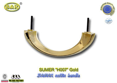बल्क और अखरोट धातु कास्केट हार्डवेयर हैंडल H007 धातु ताबूत सजावट सोने का रंग द्वारा Zamak ताबूत हैंडल