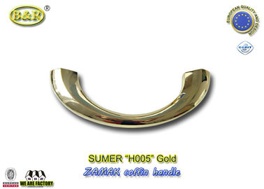 H005s 19 × 7 सेमी ताबूत के गहने सोने के रंग ज़माक ताबूत संभाल धातु जस्ता मिश्र धातु