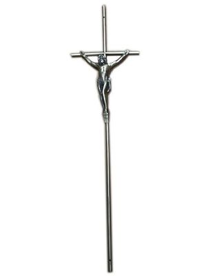 गुणवत्ता  Size 64.5×17cm Funeral Articles D064  / Iron Coffin Crucifix With Zamak Jesus फैक्टरी